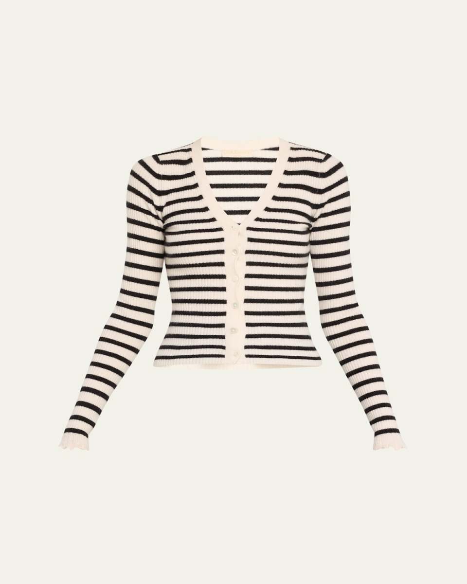 Aeris Striped Cashmere Cardigan